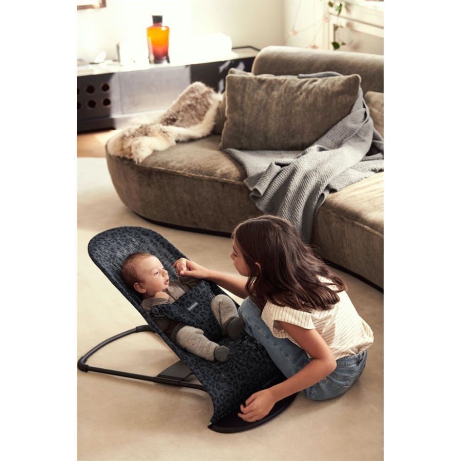 Babybjorn ρηλάξ Bliss Leopard anthracite mesh 006078