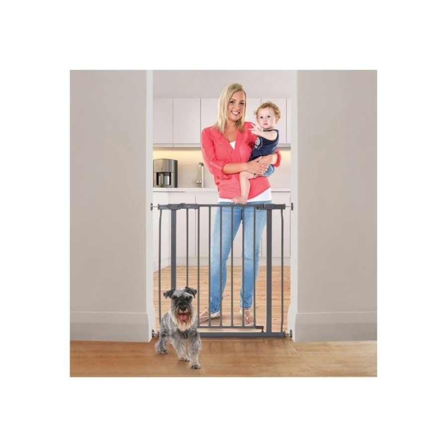 Dreambaby Πόρτα Ασφαλείας Ava Charcoal 75-81cm BR75154, επεκταση εως 135 cm με προεκτασεις