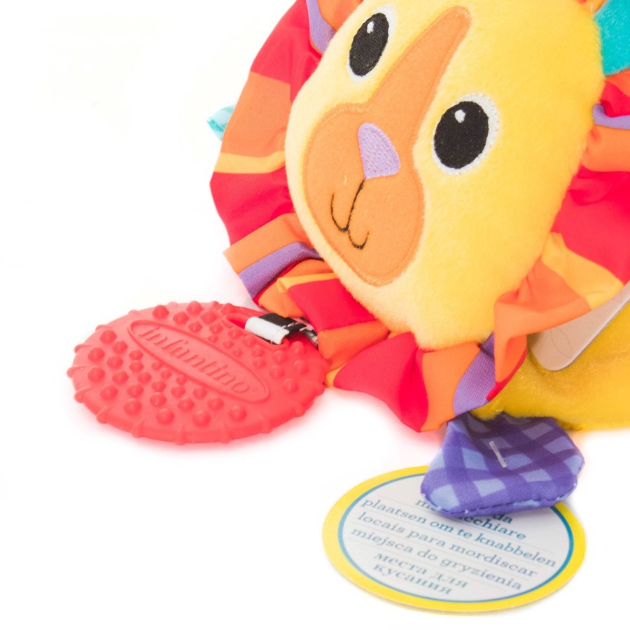 Infantino μασητικό μαζί με πανάκι παρηγοριάς cuddly teether lion 