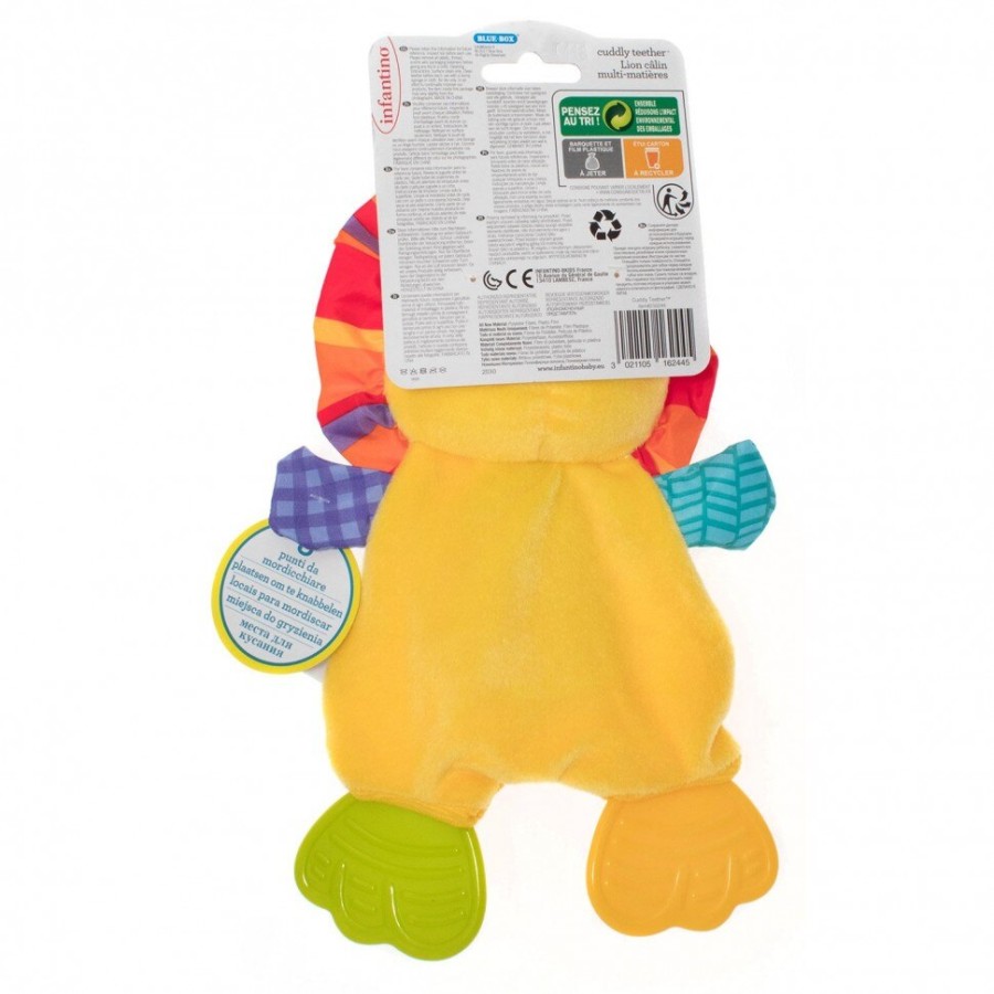Infantino μασητικό μαζί με πανάκι παρηγοριάς cuddly teether lion 