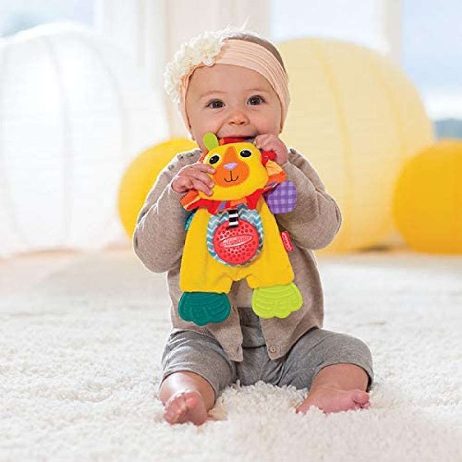 Infantino μασητικό μαζί με πανάκι παρηγοριάς cuddly teether lion 