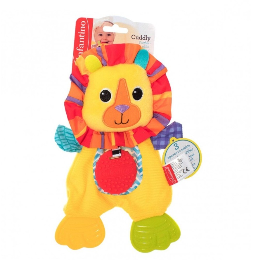 Infantino μασητικό μαζί με πανάκι παρηγοριάς cuddly teether lion 