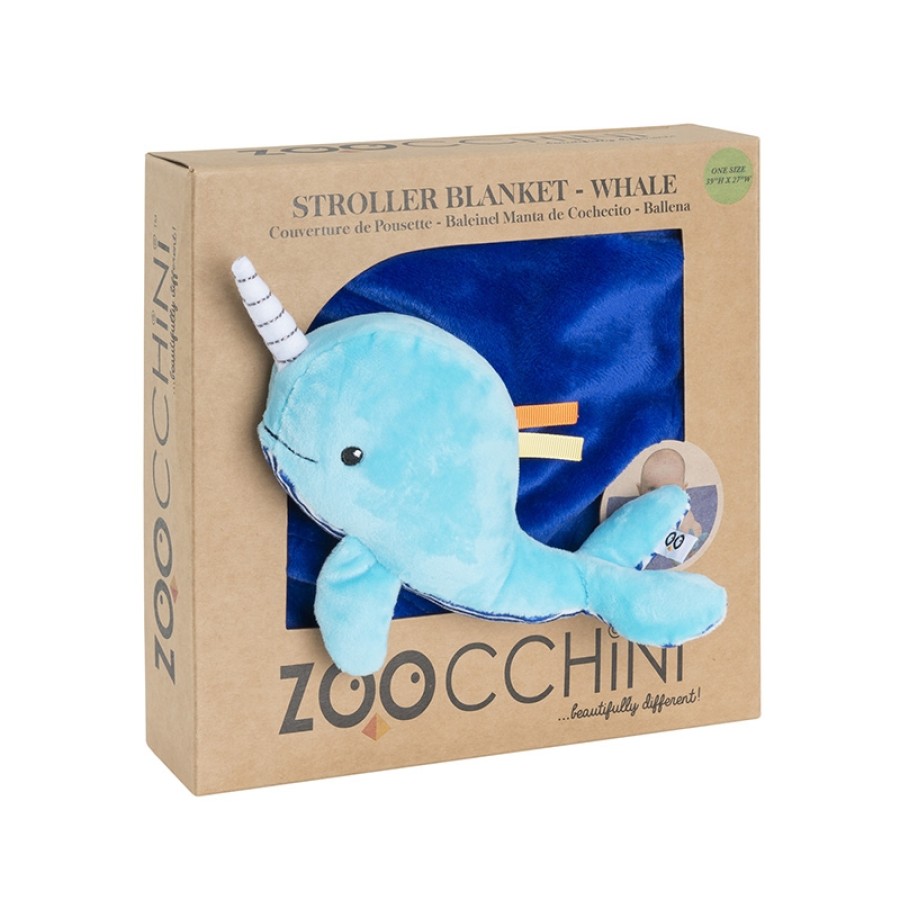 Zoocchini Κουβέρτα Αγκαλιάς & Λίκνου WHALE BUDDY Βελουτέ 69x99cm