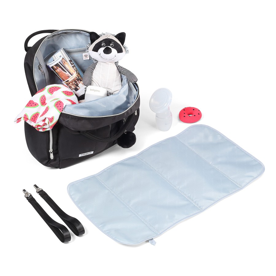 BabyOno Τσάντα αλλαξιέρα backpack PomPom - Μαύρο  bn1448