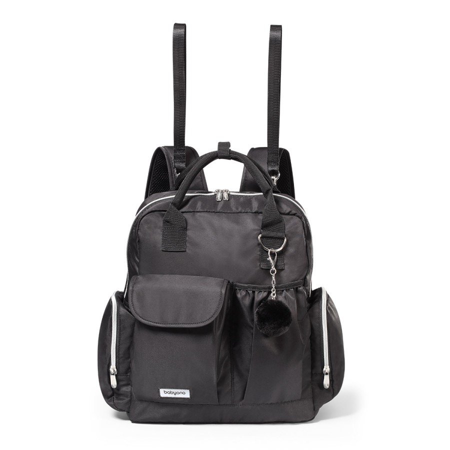 BabyOno Τσάντα αλλαξιέρα backpack PomPom - Μαύρο  bn1448