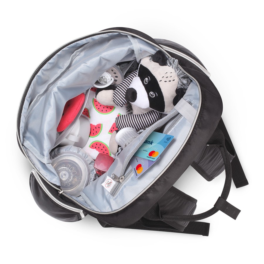 BabyOno Τσάντα αλλαξιέρα backpack PomPom - Μαύρο  bn1448
