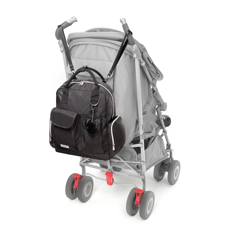 BabyOno Τσάντα αλλαξιέρα backpack PomPom - Μαύρο  bn1448