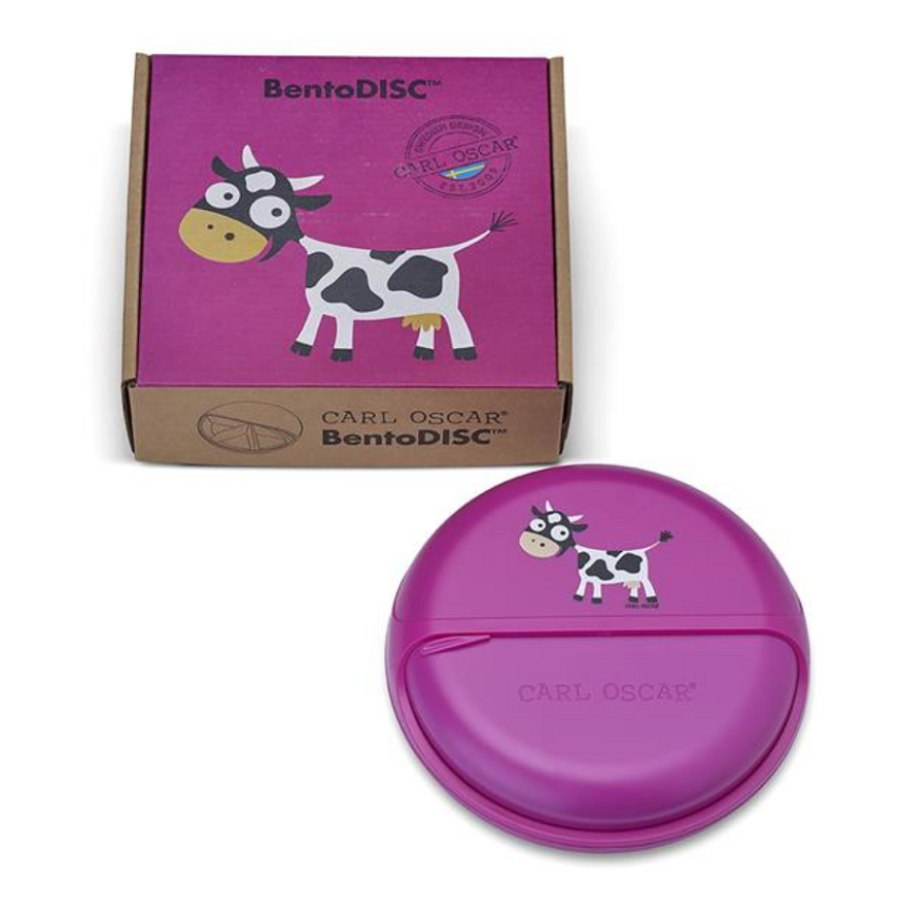 Carl Oscar  BentoDISC - μεγάλος Δίσκος ΣΝΑΚ με καπάκι Purple, Cow