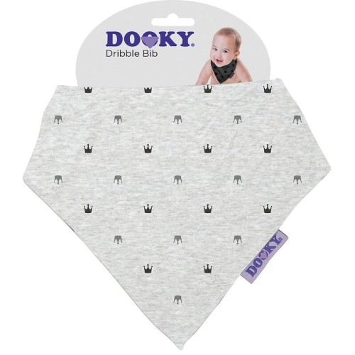 Dooky Βρεφική Σαλιάρα Light Grey Crown