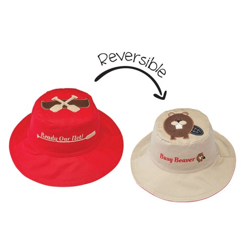 FlapJackKids Βαμβακερό Καπέλο Διπλής Όψης UPF 50+  CANOE/BEAVER (COTTON)
