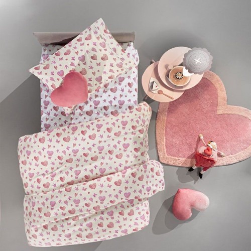 Guy Laroche Παιδικά Σεντόνια Sweet Heart Σετ 3τμχ Pink 165x250εκ.