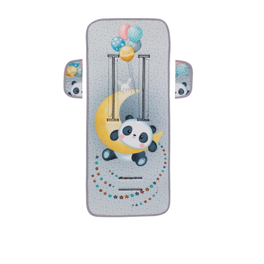 INTERBABY Στρώμα καροτσιού Αντι-Ιδρωτικό 84x34 UNIVERSAL, με επωμίδες PANTA GREY 0C053-31