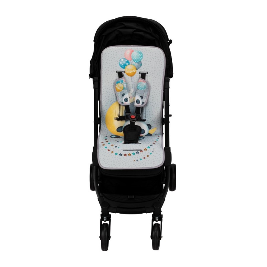 INTERBABY Στρώμα καροτσιού Αντι-Ιδρωτικό 84x34 UNIVERSAL, με επωμίδες PANTA GREY 0C053-31