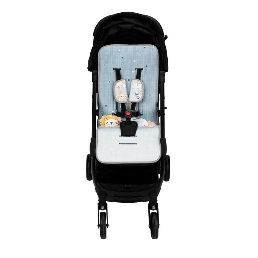 INTERBABY Στρώμα καροτσιού Αντι-Ιδρωτικό 84x34 UNIVERSAL, με επωμίδες ANIMALITOS 0C051