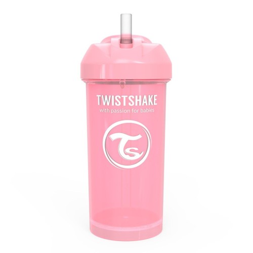 Twistshake Κύπελλο Straw Cup 360ml 6+ Μηνών Pastel Pink