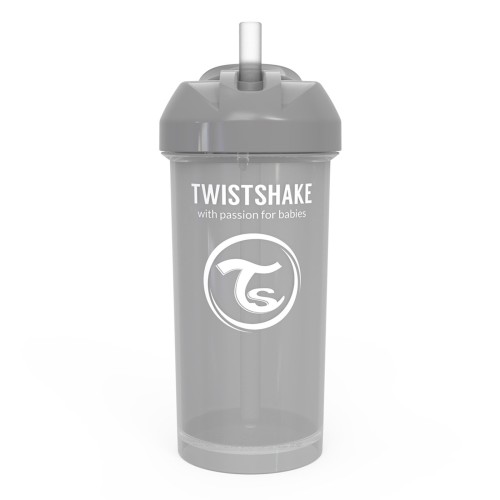 Twistshake Κύπελλο Straw Cup 360ml 6+ Μηνών Pastel Grey