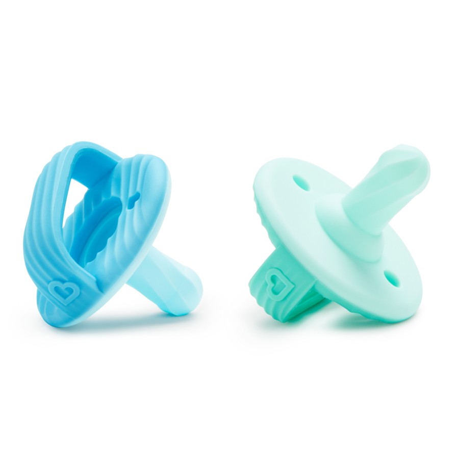 Munchkin Sili-Soothe & Teethe Σετ 2  Πιπίλες και  μασητικά, 2 σε 1  blue/green