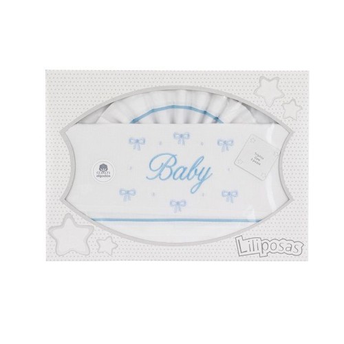 Interbaby Σεντόνια Λίκνου 50×80εκ. My Baby Azul Σετ 3τμχ.