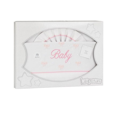 Interbaby Σεντόνια Λίκνου 50×80εκ. My Baby Rosa Σετ 3τμχ.