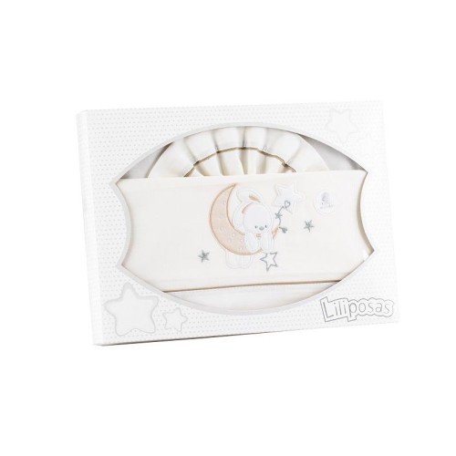 Interbaby Σεντόνια Λίκνου 50×80εκ. Conejito Luna Beige Σετ 3τμχ.