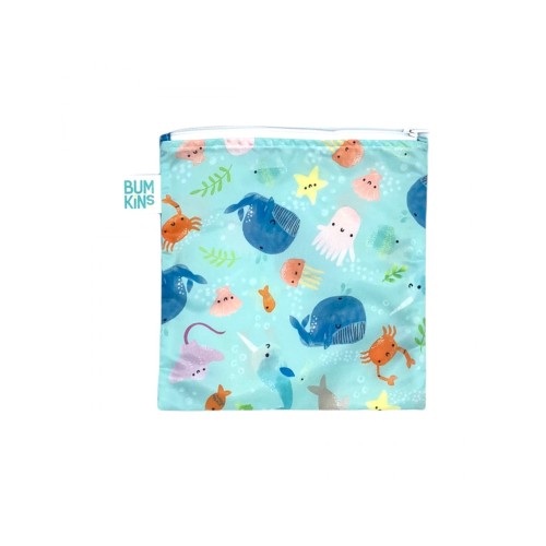 Bumkins Επαναχρησιμοποιήσιμη τσάντα για σνακ Large Snack Bag Ocean Life 331422