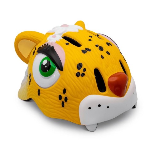 Crazy Safety Παιδικό Κράνος με Ζωάκια Leopard Yellow (S 49-55εκ)