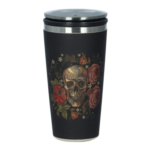 Chic Mic Slidecup Skull Θερμός Από Ανοξείδωτο Ατσάλι & Μπαμπού 420ml