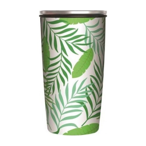 Chic Mic Slidecup Jungle Leaves Θερμός Από Ανοξείδωτο Ατσάλι & Μπαμπού 420ml