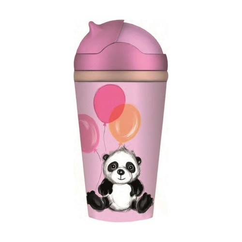 Chic Mic Παγούρι Μπαμπού με Καλαμάκι Panda Queeny 300ml