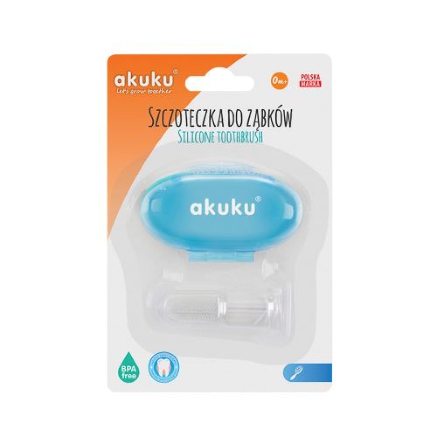 Akuku Mini Οδοντόβουρτσα για Ούλα με θήκη blue