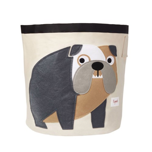 3 Sprouts Storage Bin Bulldog Στρογγυλό Καλάθι Αποθήκευσης Παιχνιδιών