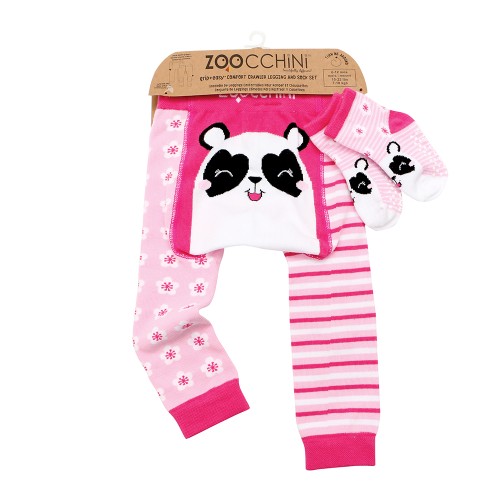 Zoocchini Σετ Ρούχων για Μπουσούλημα Grip+Easy Crawler Pants-Socks Pipi Panda