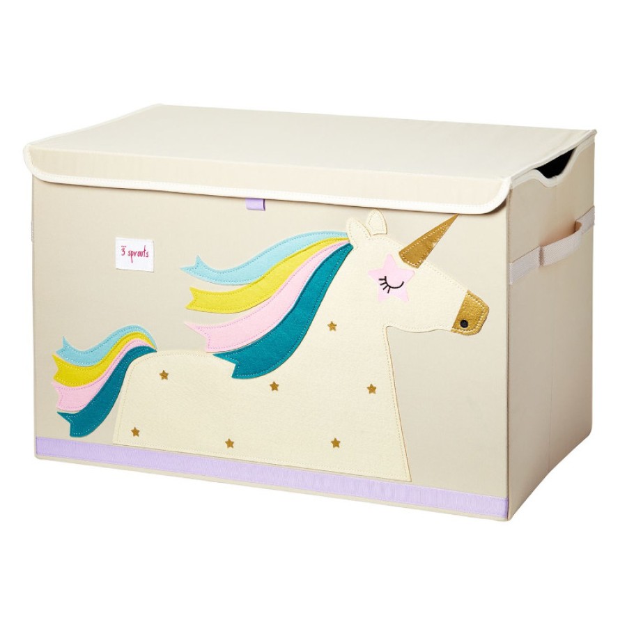 3 sprouts καλάθι για παιχνίδια με καπάκι Unicorn TOY CHEST