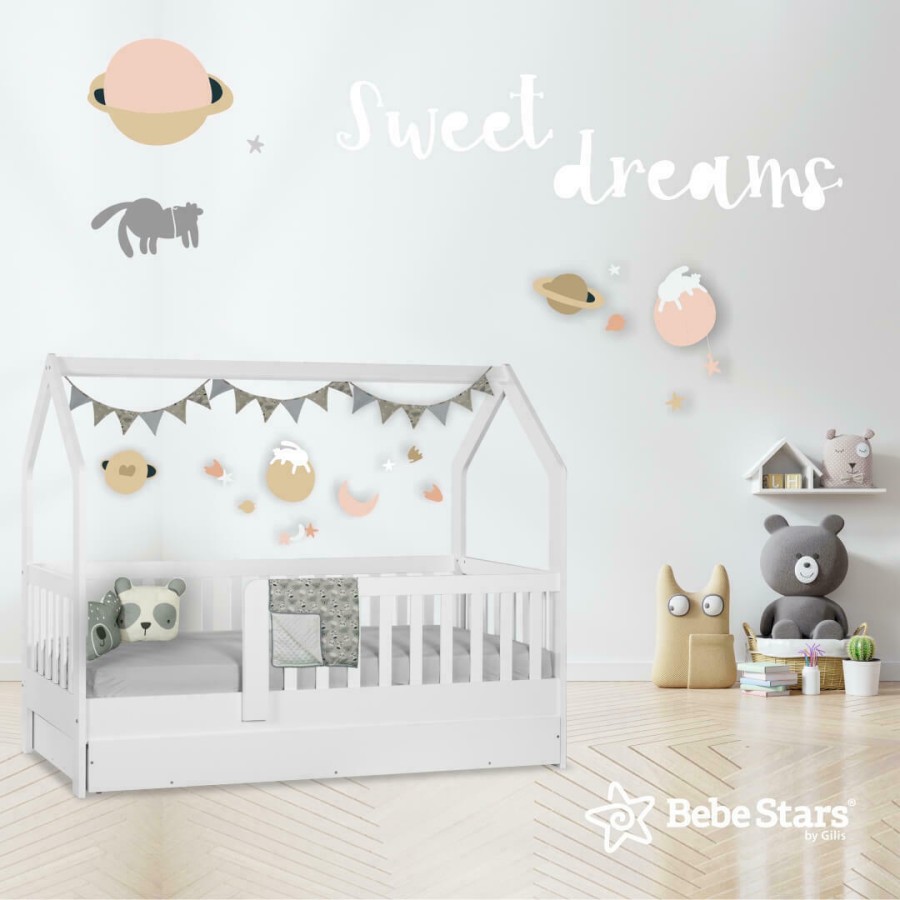 Bebe Stars Παιδικό Κρεβάτι Τύπου Montessori – Sleep with me Montessori   428-02 (196cm x Π: 98cm x Υ: 159cm)