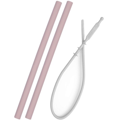 MinikOiOi Flexi Straws Καλαμάκια Σιλικόνης με Βουρτσάκι Pinky Pink 2τμχ.