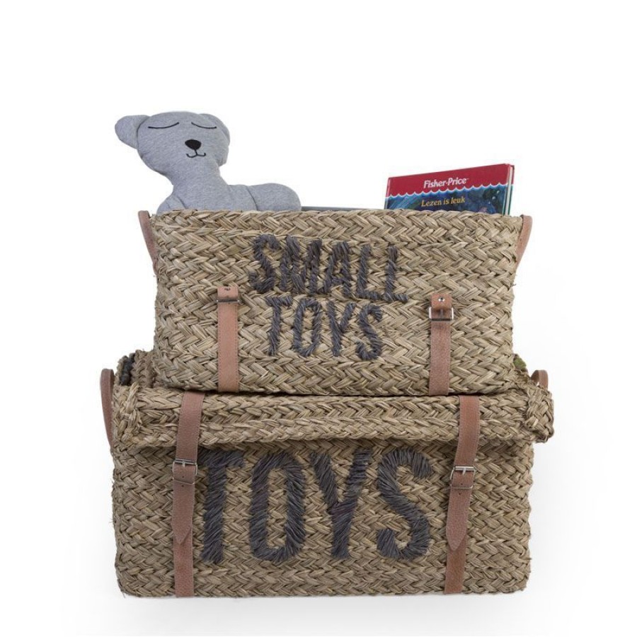 ChildHome Ψάθινα Καλάθια Αποθήκευσης (Σετ 2τμχ) Toys + Small Toys 72379 