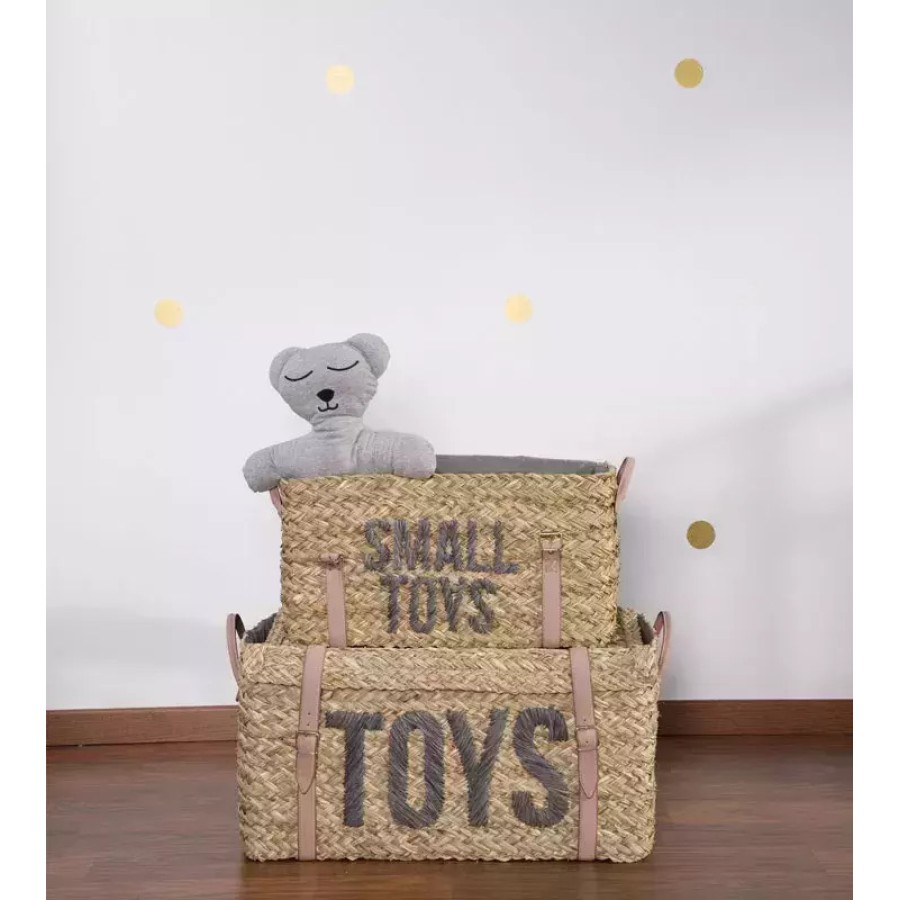 ChildHome Ψάθινα Καλάθια Αποθήκευσης (Σετ 2τμχ) Toys + Small Toys 72379 