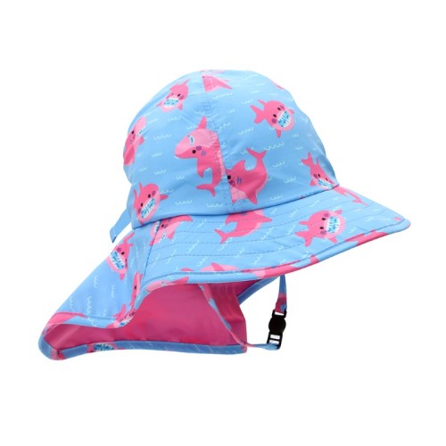 Zoocchini Αντιηλιακό Βρεφικό Καπέλο Cape Sunhat UPF50 Pink Shark