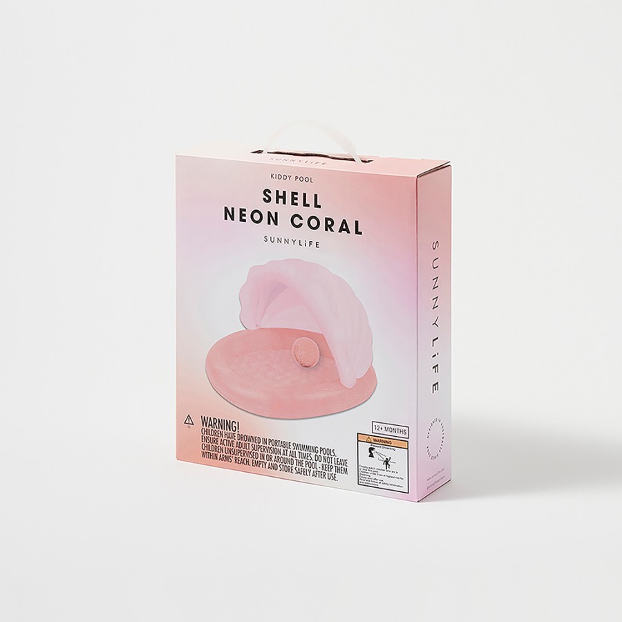 Sunnylife Φουσκωτή Πισίνα Με Σκίαστρο Shell Neon Coral S2PPOOSH