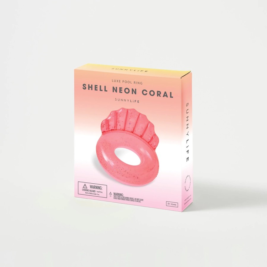 SunnyLife Σαμπρέλα Θαλάσσης Shell Neon Coral 110εκ. S2LPOLSH