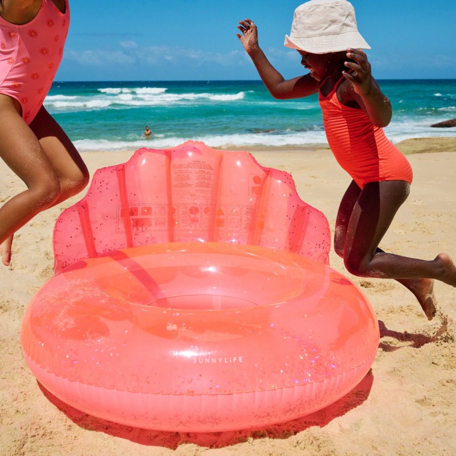 SunnyLife Σαμπρέλα Θαλάσσης Shell Neon Coral 110εκ. S2LPOLSH