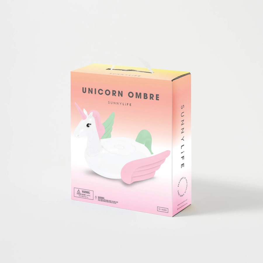 SunnyLife Φουσκωτό Θαλάσσης Unicorn Coral Ombre 160x160x130εκ. S2LRIDCU
