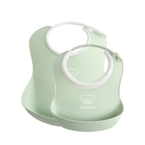 BabyBjorn Μαλακές Σαλιάρες Σετ 2τμχ. Powder Green