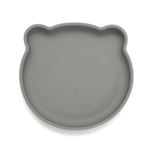 Petit Monkey Bear Παιδικό Πιάτο Σιλικόνης Pewter Green