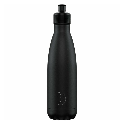 Chilly's Sports Ανοξείδωτο Μπουκάλι Θερμός Black 500ml