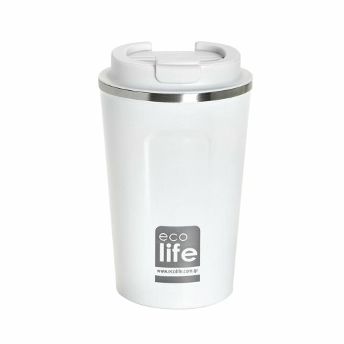 Ecolife Coffee Cup Ανοξείδωτο Ποτήρι Θερμός Ice White 370ml