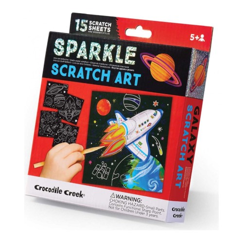 Crocodile Creek Παιδικό Σετ Ζωγραφικής Sparkle Scratch Art Διάστημα