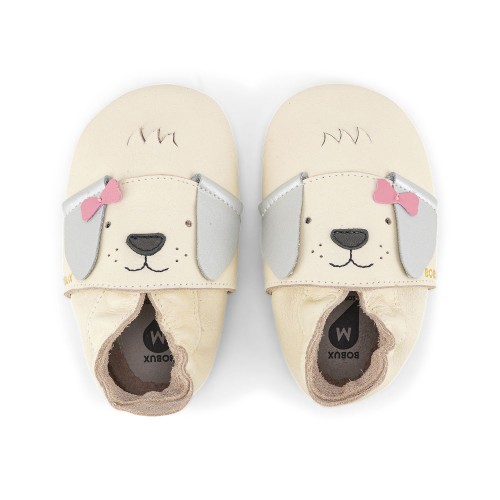 Bobux Softsole Μαλακό Δερμάτινο Ανατομικό Παπουτσάκι Little Bow Pup Vanilla