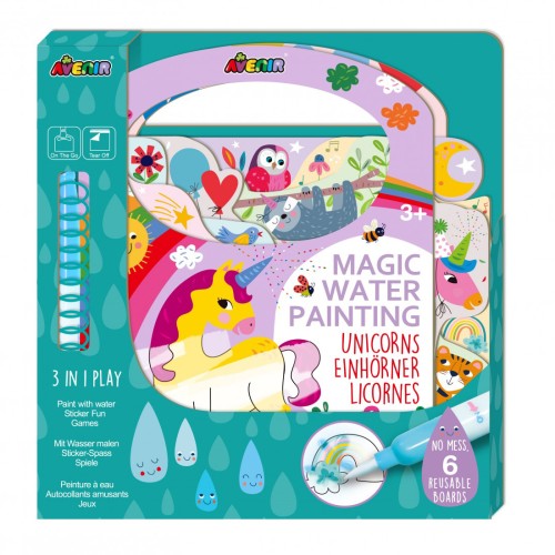 Avenir Βιβλιαράκι Ζωγραφικής με Νερό Magic Water Painting Unicorns