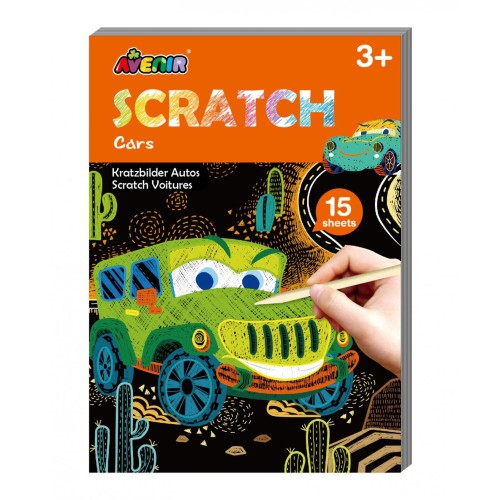 Avenir Mini Βιβλίο Ζωγραφικής Scratch με 15 Εικόνες Cars